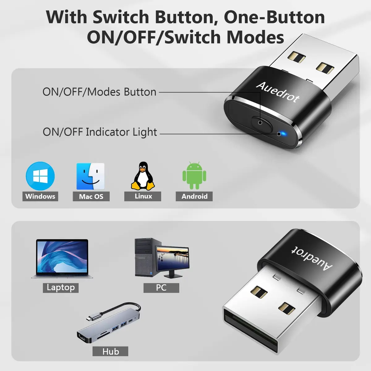 AUEDROT Metal Mouse Jiggler 2 PCS | Undetectable USB Mouse Mover for Computer & Laptop - view 5