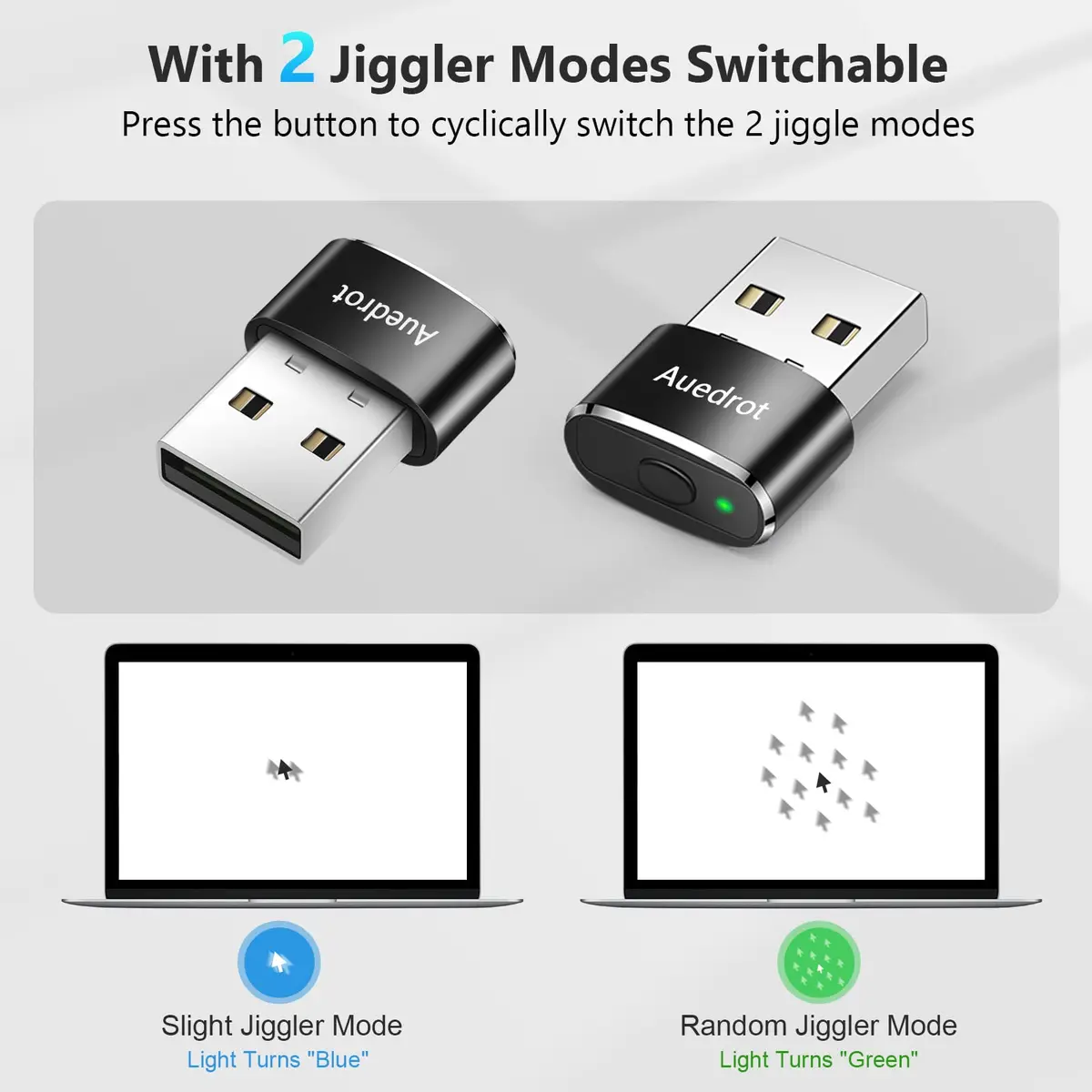 AUEDROT Metal Mouse Jiggler 2 PCS | Undetectable USB Mouse Mover for Computer & Laptop - view 2