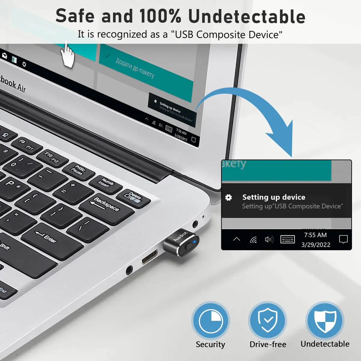 AUEDROT Metal Mouse Jiggler 2 PCS | Undetectable USB Mouse Mover for Computer & Laptop - view 3