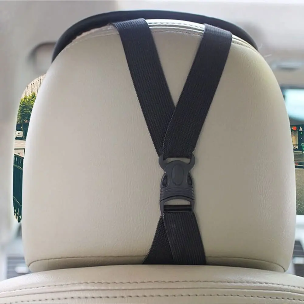 MYCRITEE Car Seat Headrest Covers 25cm x 30cm | Breathable Linen Microfiber Leather (2-Pack, Black) - view 3