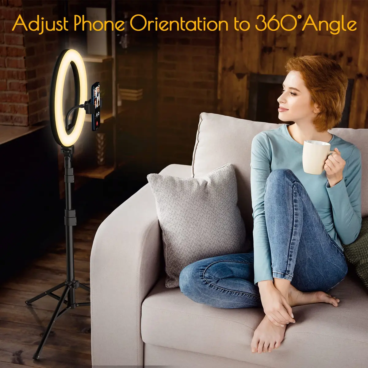 Weilisi Selfie Ring Light 12" with Tripod & Remote | Dimmable RGB & White Light for Photography & Live Streaming - view 5
