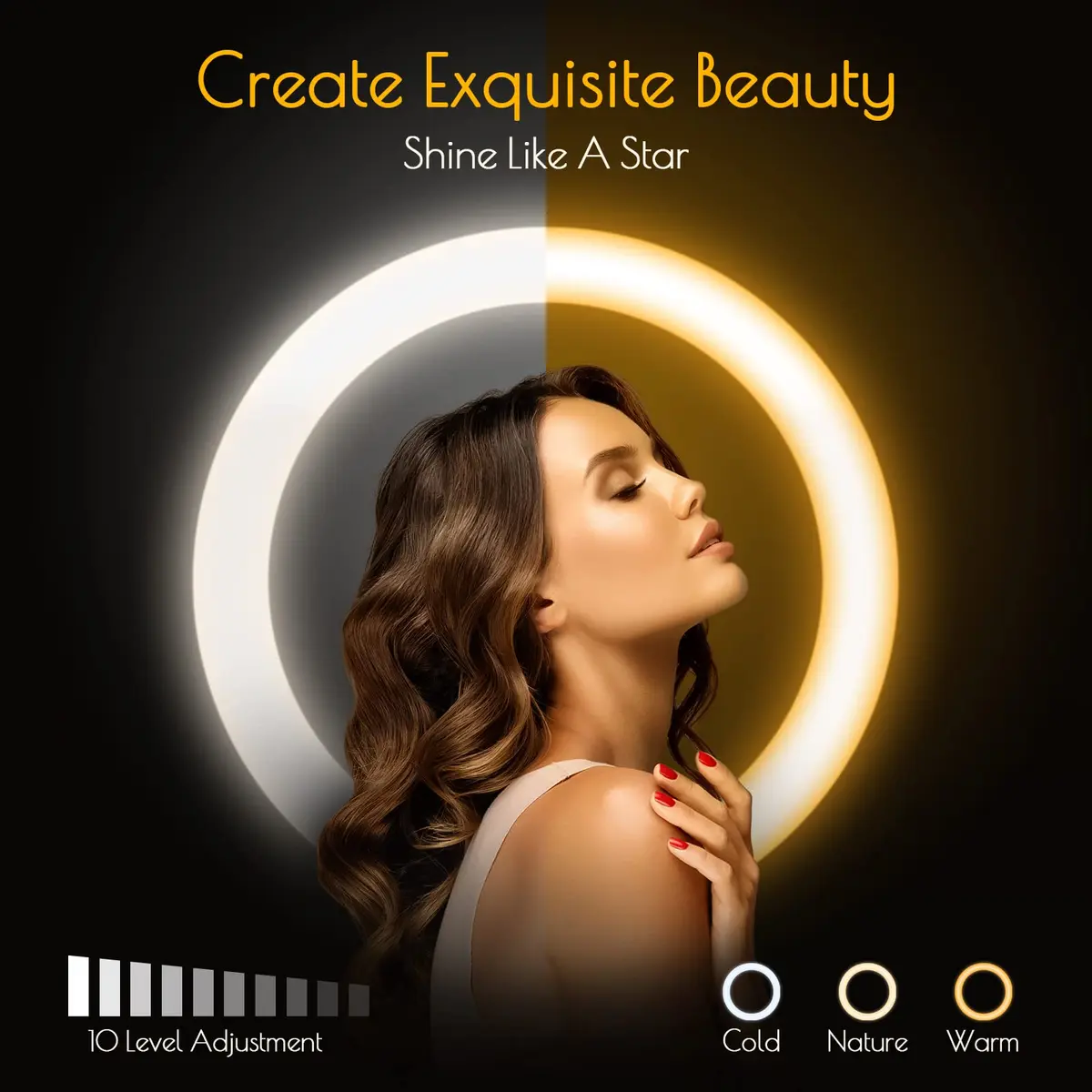 Weilisi Selfie Ring Light 12" with Tripod & Remote | Dimmable RGB & White Light for Photography & Live Streaming - view 2