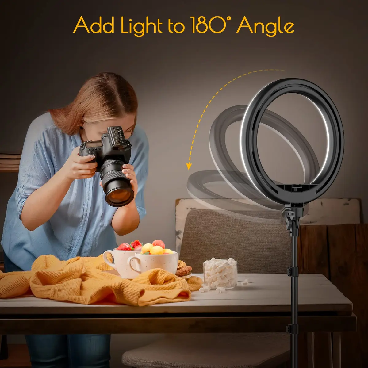 Weilisi Selfie Ring Light 12" with Tripod & Remote | Dimmable RGB & White Light for Photography & Live Streaming - view 4