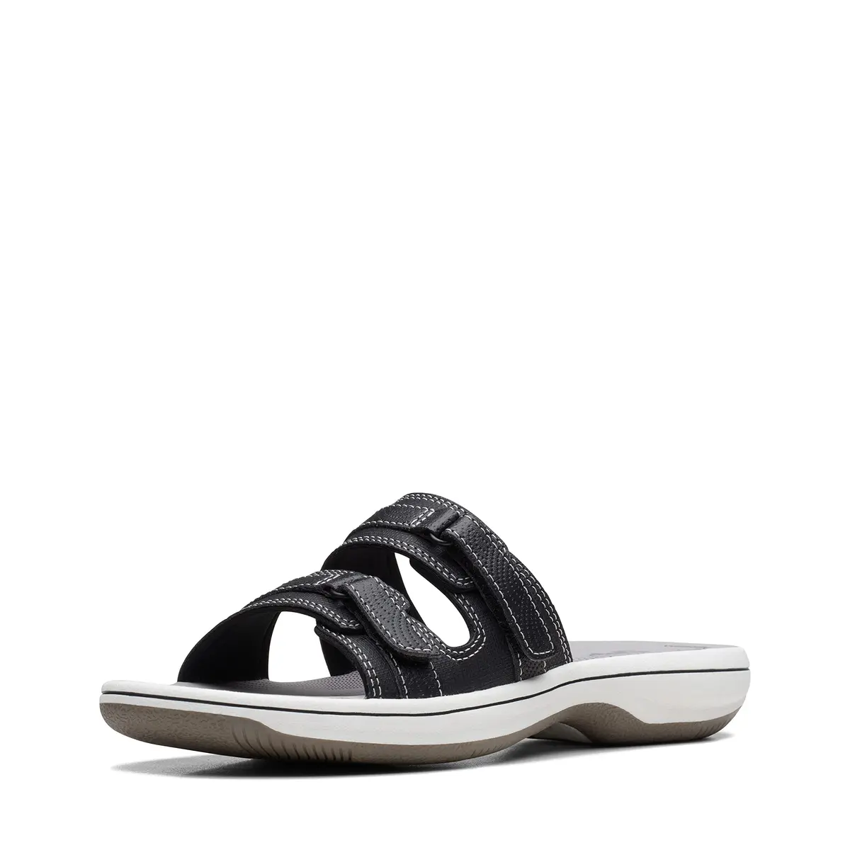 Clarks Cloudsteppers Women's Breeze Piper Slide Sandal Black Synthetic 8 Medium US | Beach-Strolling Comfort - main product image