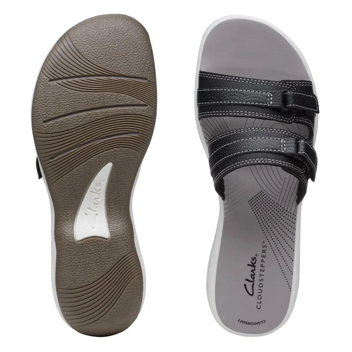 Clarks Cloudsteppers Women's Breeze Piper Slide Sandal Black Synthetic 8 Medium US | Beach-Strolling Comfort - view 8