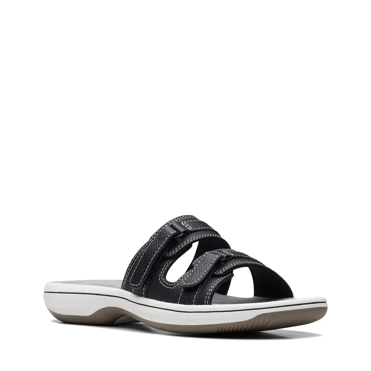Clarks Cloudsteppers Women's Breeze Piper Slide Sandal Black Synthetic 8 Medium US | Beach-Strolling Comfort - view 3
