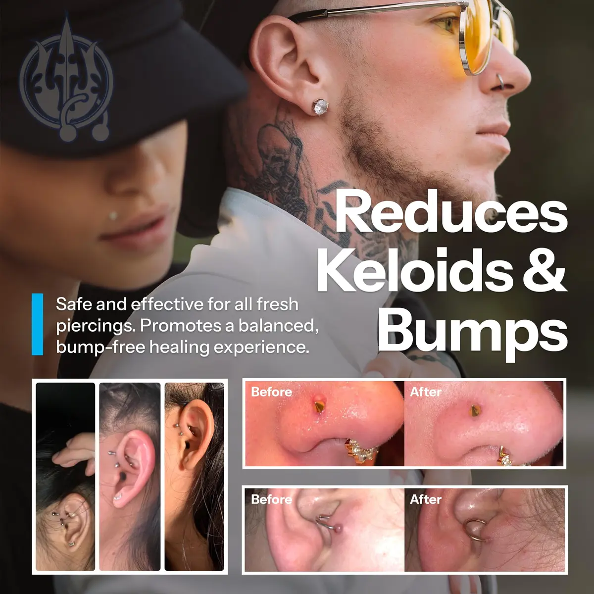 H2Ocean Piercing Aftercare Spray Bundle | 2x 4oz & 2x 1.5oz Bottles | Fast Healing for Ear, Nose, Body Piercings - view 5