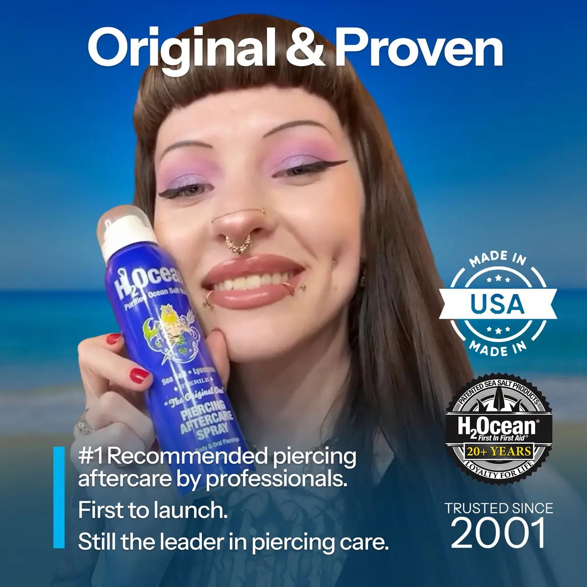 H2Ocean Piercing Aftercare Spray Bundle | 2x 4oz & 2x 1.5oz Bottles | Fast Healing for Ear, Nose, Body Piercings - view 3