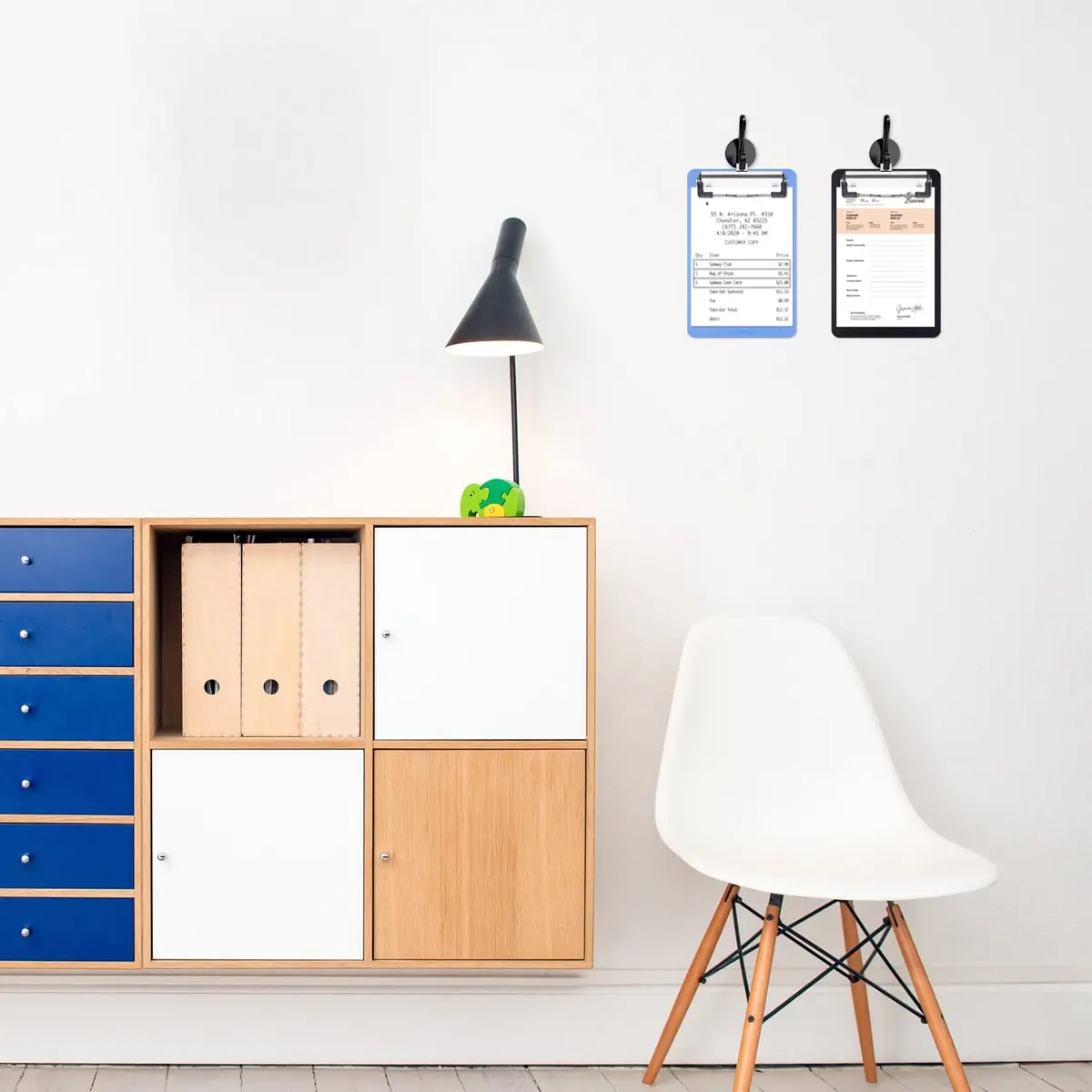 Wisdompro Mini Clipboards 12cm x 18.5cm (4.7"x7.3") Black/Blue 2-Pack | Durable Polypropylene & Stainless Steel - view 6