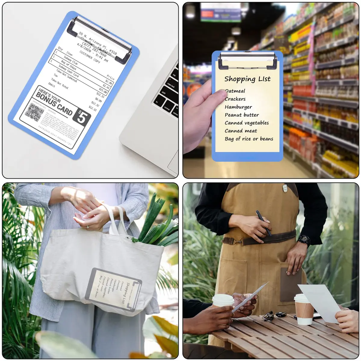 Wisdompro Mini Clipboards 12cm x 18.5cm (4.7"x7.3") Black/Blue 2-Pack | Durable Polypropylene & Stainless Steel - view 7