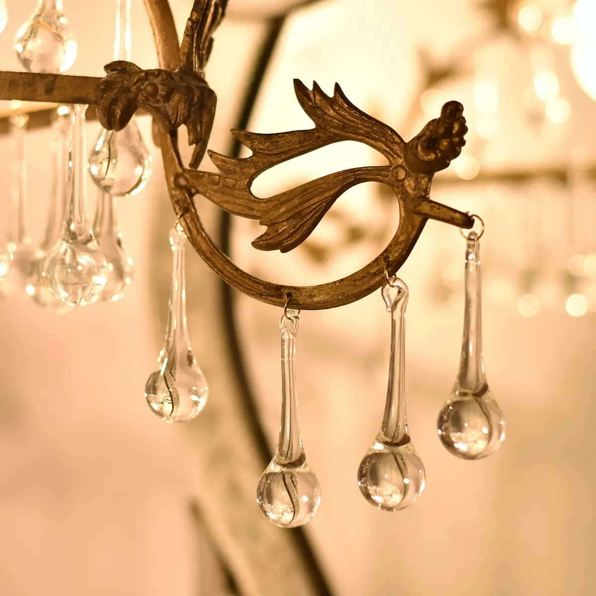 Indian Shelf Clear Glass Teardrop Christmas Ornaments 20 Piece Set | Vintage Style Hanging Decor - view 5