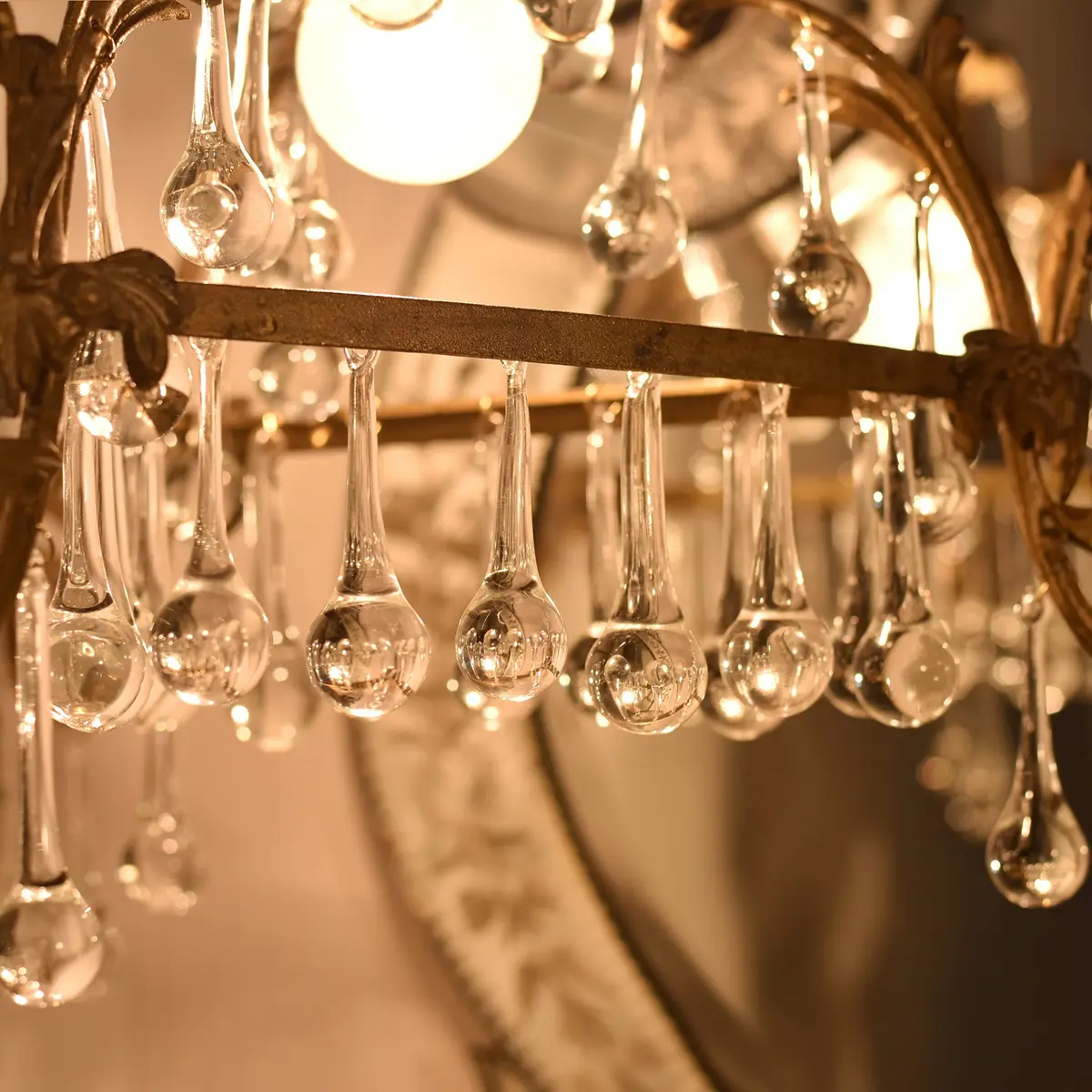 Indian Shelf Clear Glass Teardrop Christmas Ornaments 20 Piece Set | Vintage Style Hanging Decor - view 7