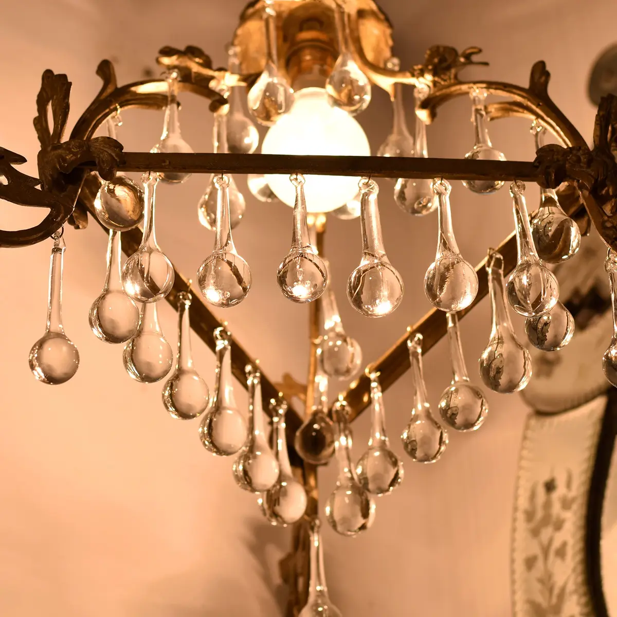 Indian Shelf Clear Glass Teardrop Christmas Ornaments 20 Piece Set | Vintage Style Hanging Decor - view 4