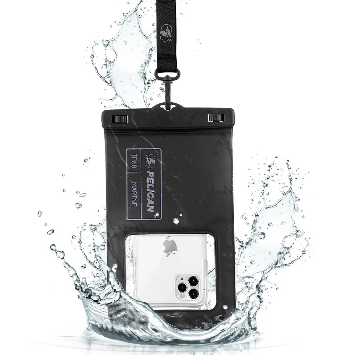 Pelican Waterproof Phone Pouch (XL) - Stealth Black | IP68 Floating Case with Touchscreen Access - main product image