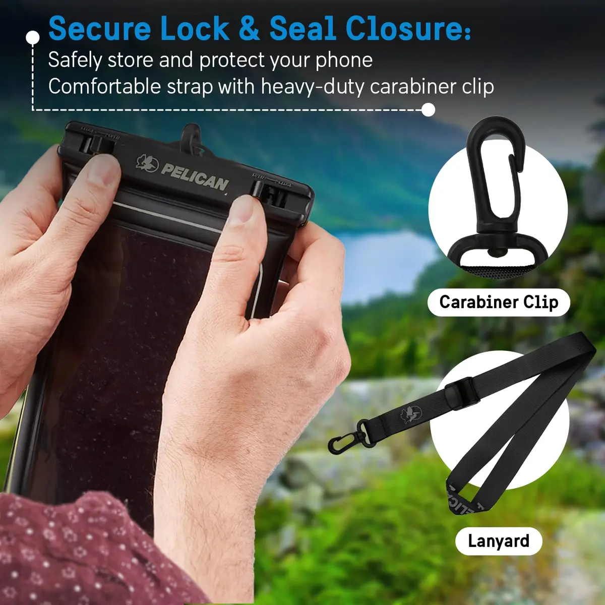 Pelican Waterproof Phone Pouch (XL) - Stealth Black | IP68 Floating Case with Touchscreen Access - view 5