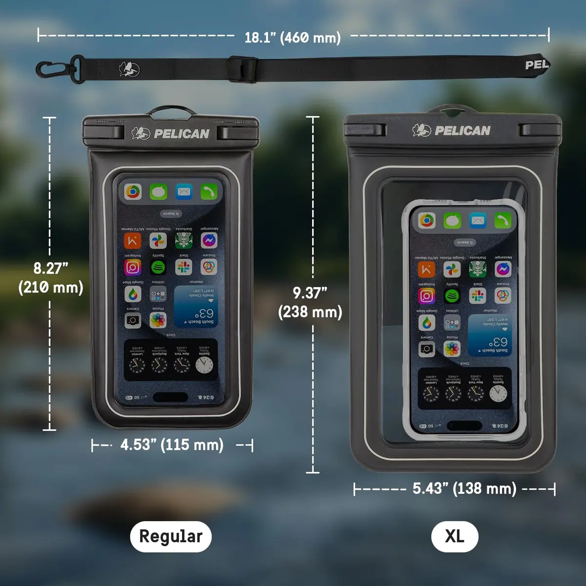 Pelican Waterproof Phone Pouch (XL) - Stealth Black | IP68 Floating Case with Touchscreen Access - view 6