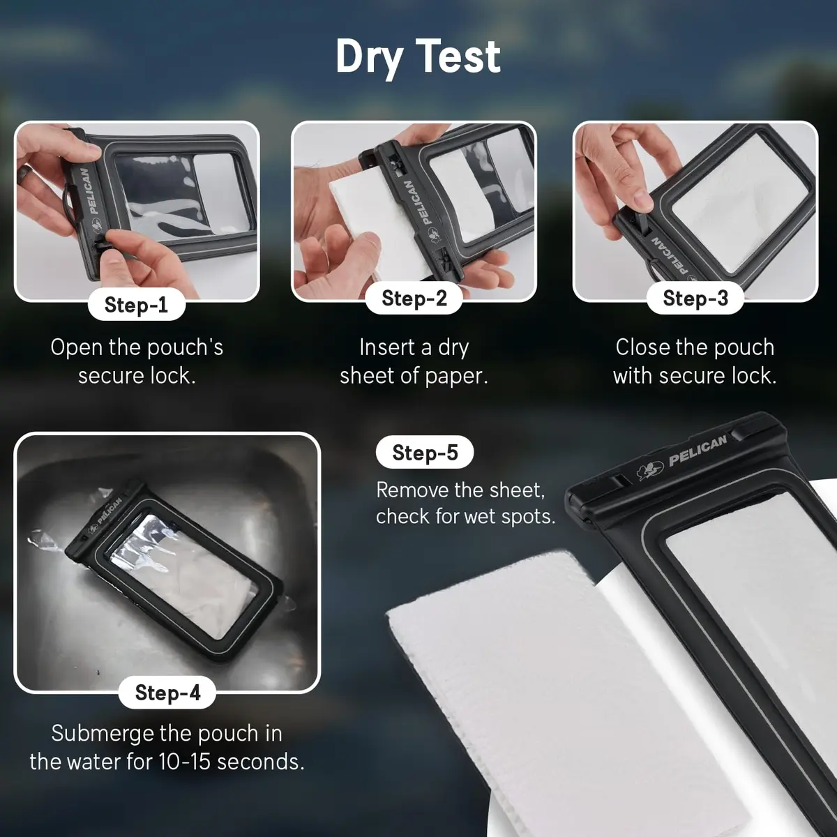 Pelican Waterproof Phone Pouch (XL) - Stealth Black | IP68 Floating Case with Touchscreen Access - view 8