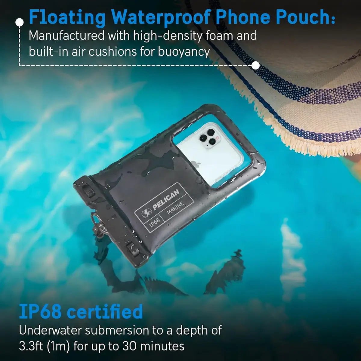 Pelican Waterproof Phone Pouch (XL) - Stealth Black | IP68 Floating Case with Touchscreen Access - view 2