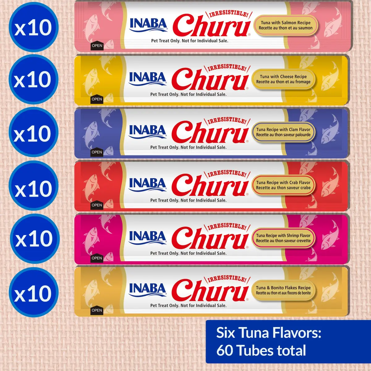 INABA Churu Cat Treats 60 Tubes | Creamy Lickable Purée with Green Tea & Taurine (0.5 Oz Each) - view 6