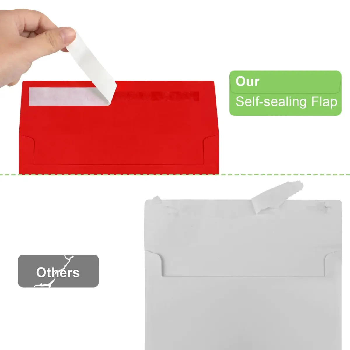Joyberg Red A7 Envelopes (5.25x7.25in) | Self Seal Greeting Card Envelopes for Invitations - view 3