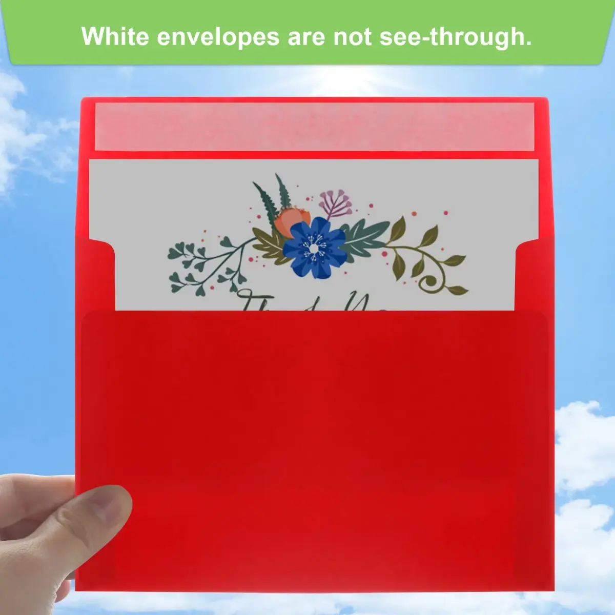 Joyberg Red A7 Envelopes (5.25x7.25in) | Self Seal Greeting Card Envelopes for Invitations - view 4