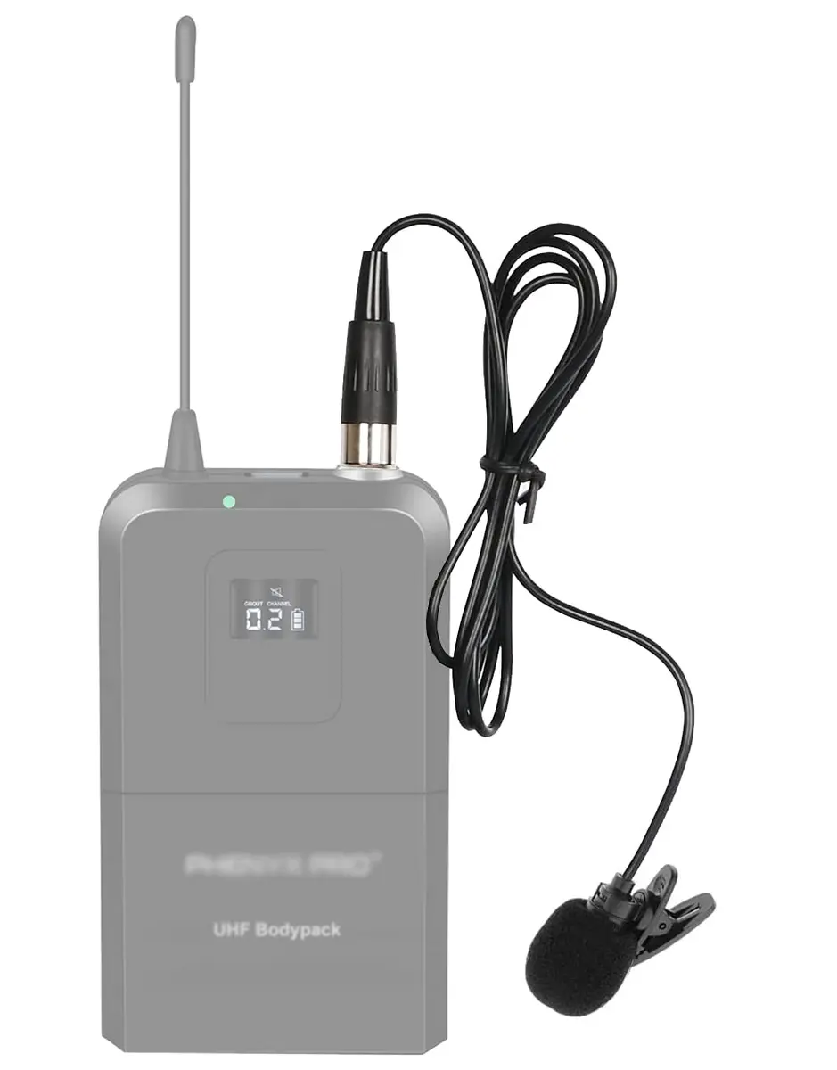 Todlinkoc Lavalier Microphone with Mini XLR Jack | Wireless UHF Clip-on Lapel Mic for Voice Amplifier - view 2