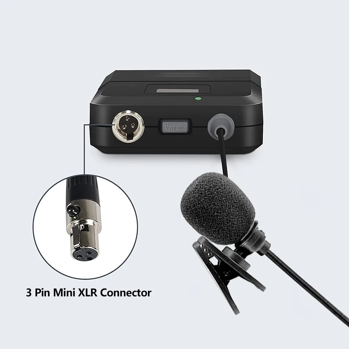 Todlinkoc Lavalier Microphone with Mini XLR Jack | Wireless UHF Clip-on Lapel Mic for Voice Amplifier - view 3