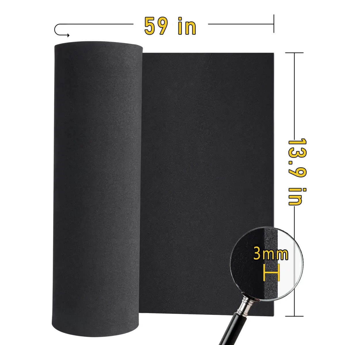 MEARCOOH Black EVA Foam Sheet 3mm x 35cm x 150cm (13.8" x 59") | Premium High-Density Craft Foam - view 2