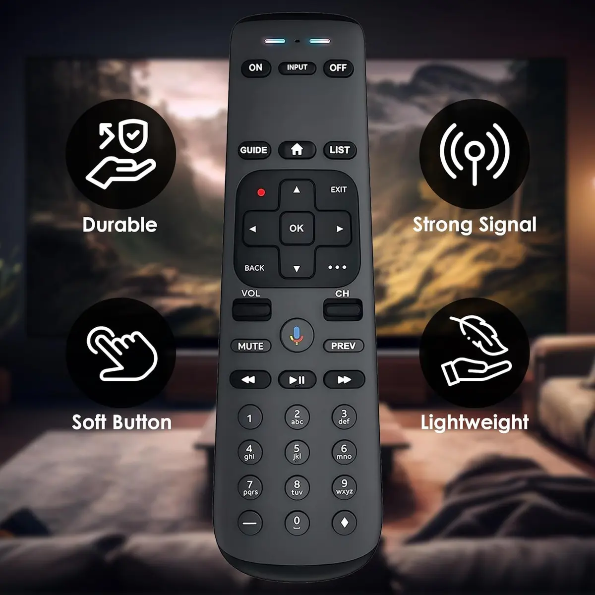 BUCK TAPE AS TOUGH AS A BUCK RC82V Universal Voice Remote Control | IR/RF, Bluetooth, Voice - view 5