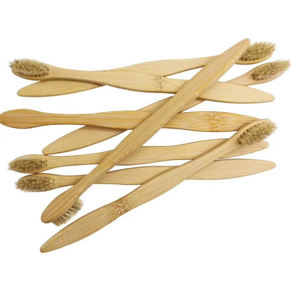 N-amboo Bamboo Toothbrush with Boar Bristles, Pack of 8 | Biodegradable & Natural - view 5