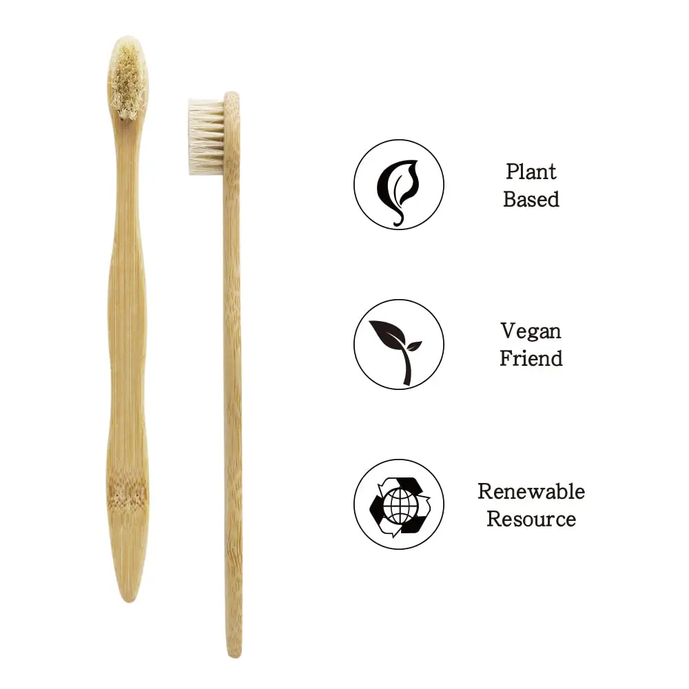 N-amboo Bamboo Toothbrush with Boar Bristles, Pack of 8 | Biodegradable & Natural - view 3