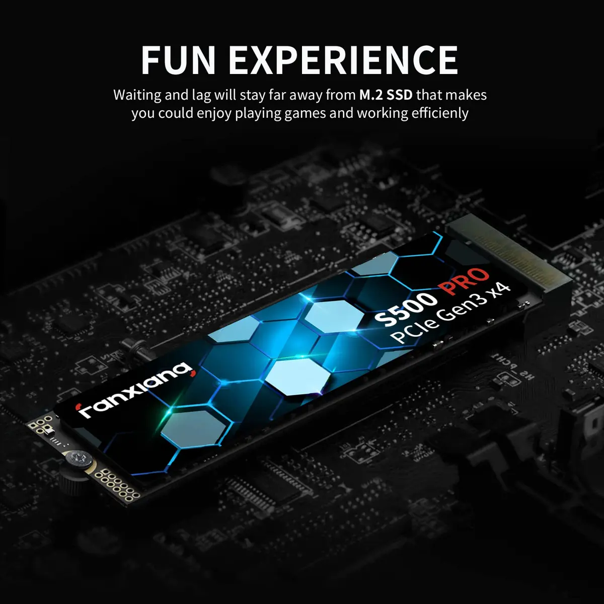 fanxiang S500 Pro 1TB NVMe SSD M.2 PCIe Gen3x4 2280 Internal Solid State Drive, SLC Cache 3D NAND TLC, Up to 3200MB/s, Compatible with Laptop and PC Desktops (Black) | High-Speed Data Storage - view 7