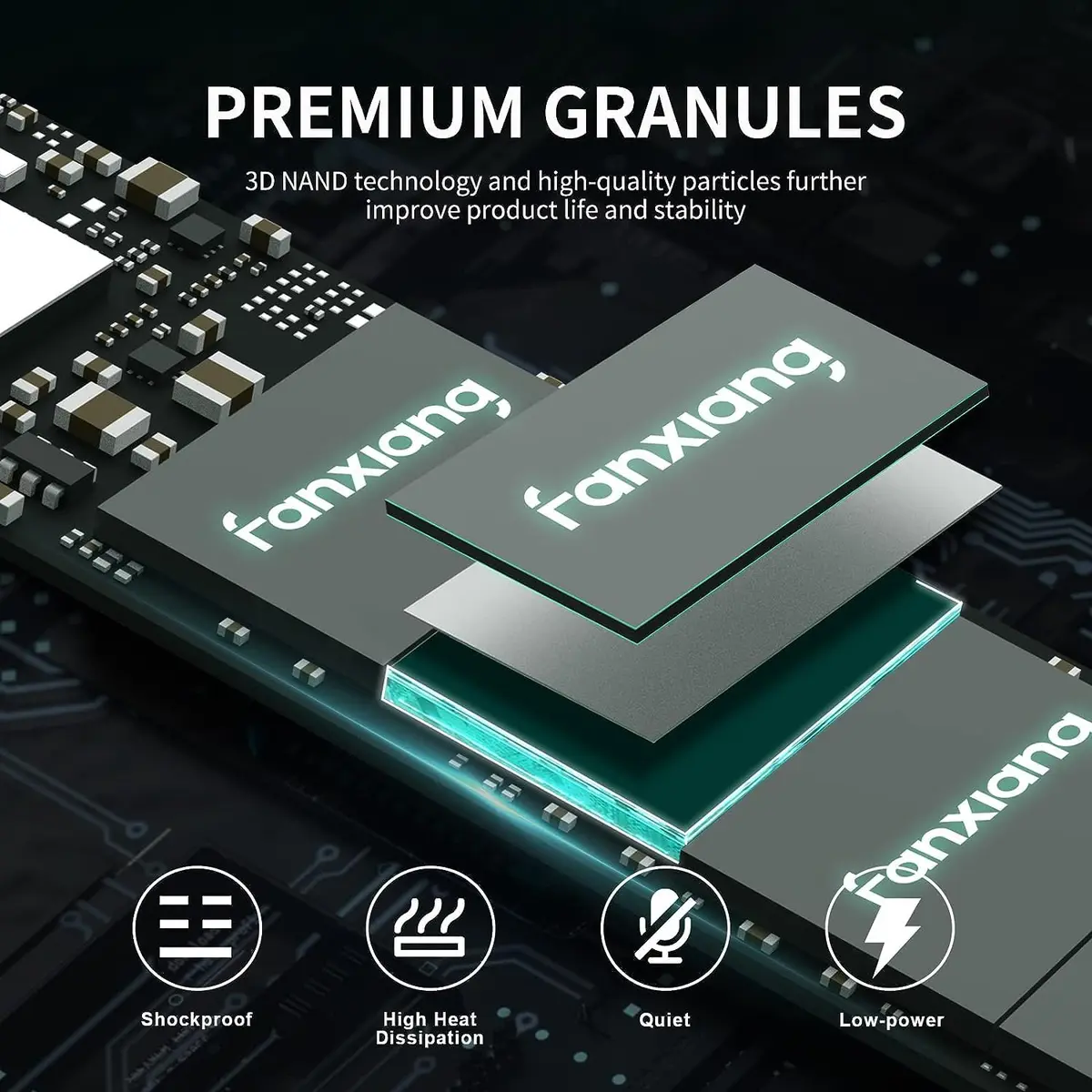 fanxiang S500 Pro 1TB NVMe SSD M.2 PCIe Gen3x4 2280 Internal Solid State Drive, SLC Cache 3D NAND TLC, Up to 3200MB/s, Compatible with Laptop and PC Desktops (Black) | High-Speed Data Storage - view 3