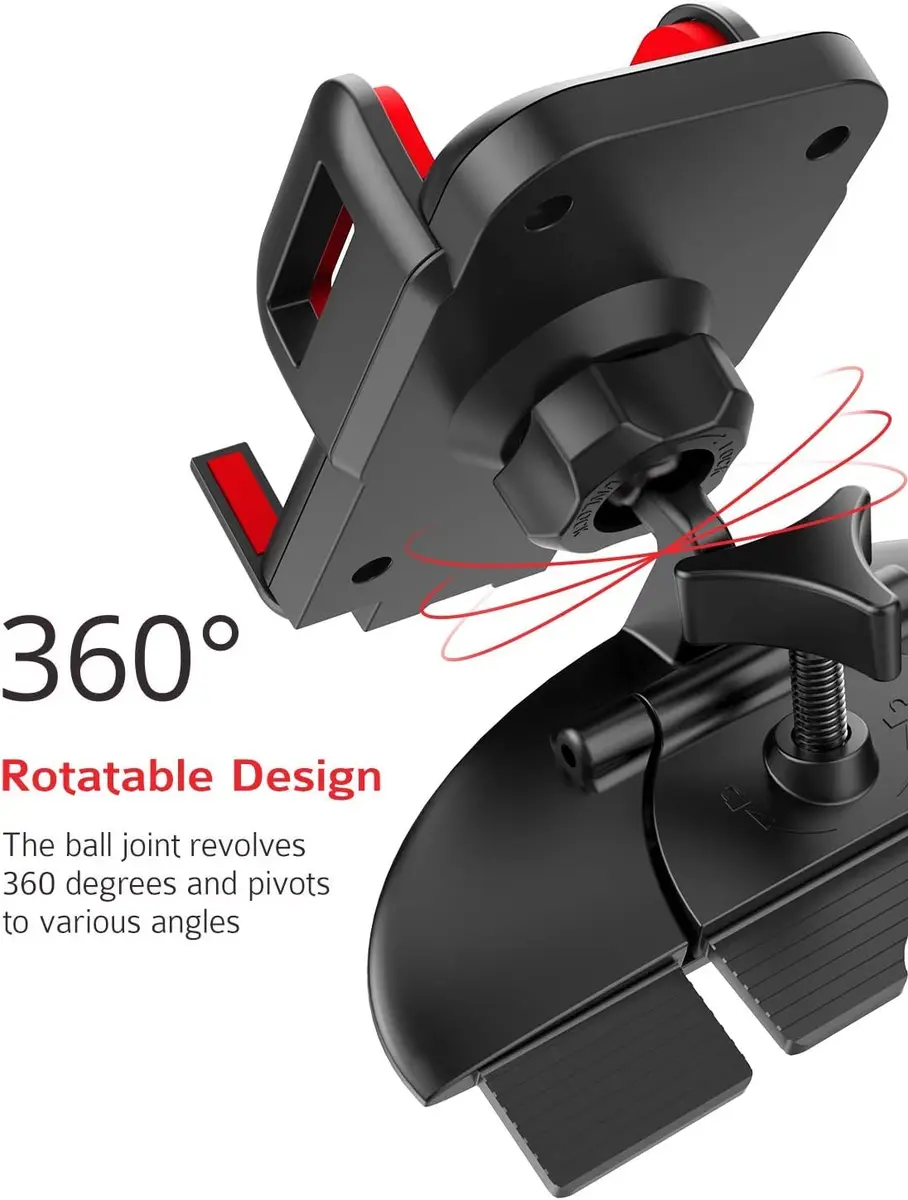 VSSMSSA Cell Phone Holder for Car, CD Slot Mount, One-Handed Operation, Compatible with iPhone14 13 12 Mini 11 Pro XR XS MAX Galaxy S20 S20+ S10 Red | Adjustable 4"-6.8" - view 5