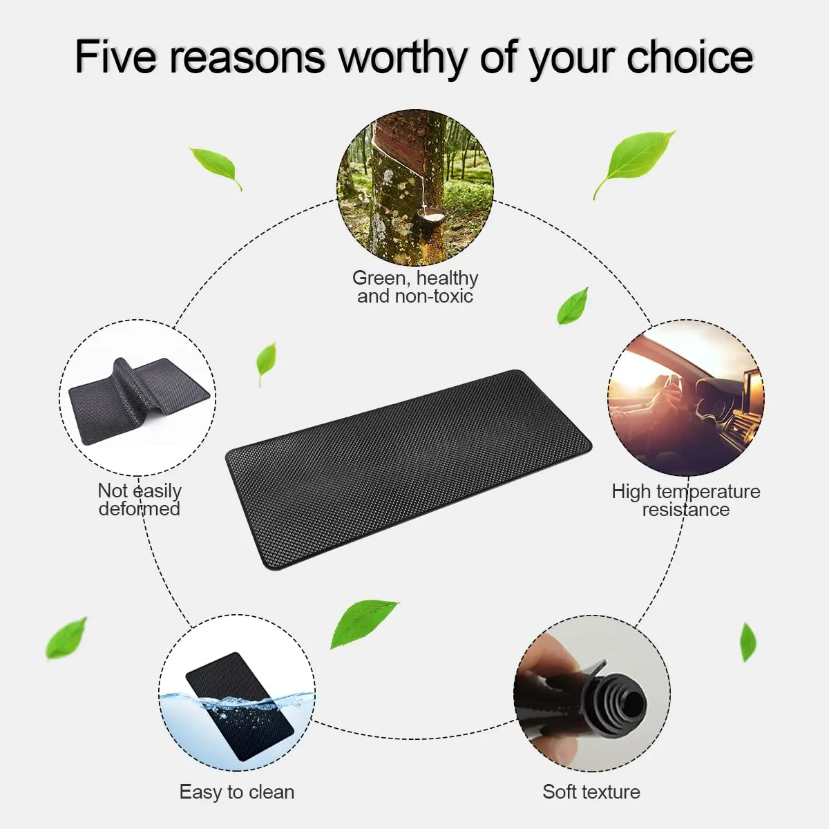 BLAU GRUN Anti-Slip Dashboard Mat 40cm x 20cm (15.7"x 7.8") | Universal Fit for Cars - view 5