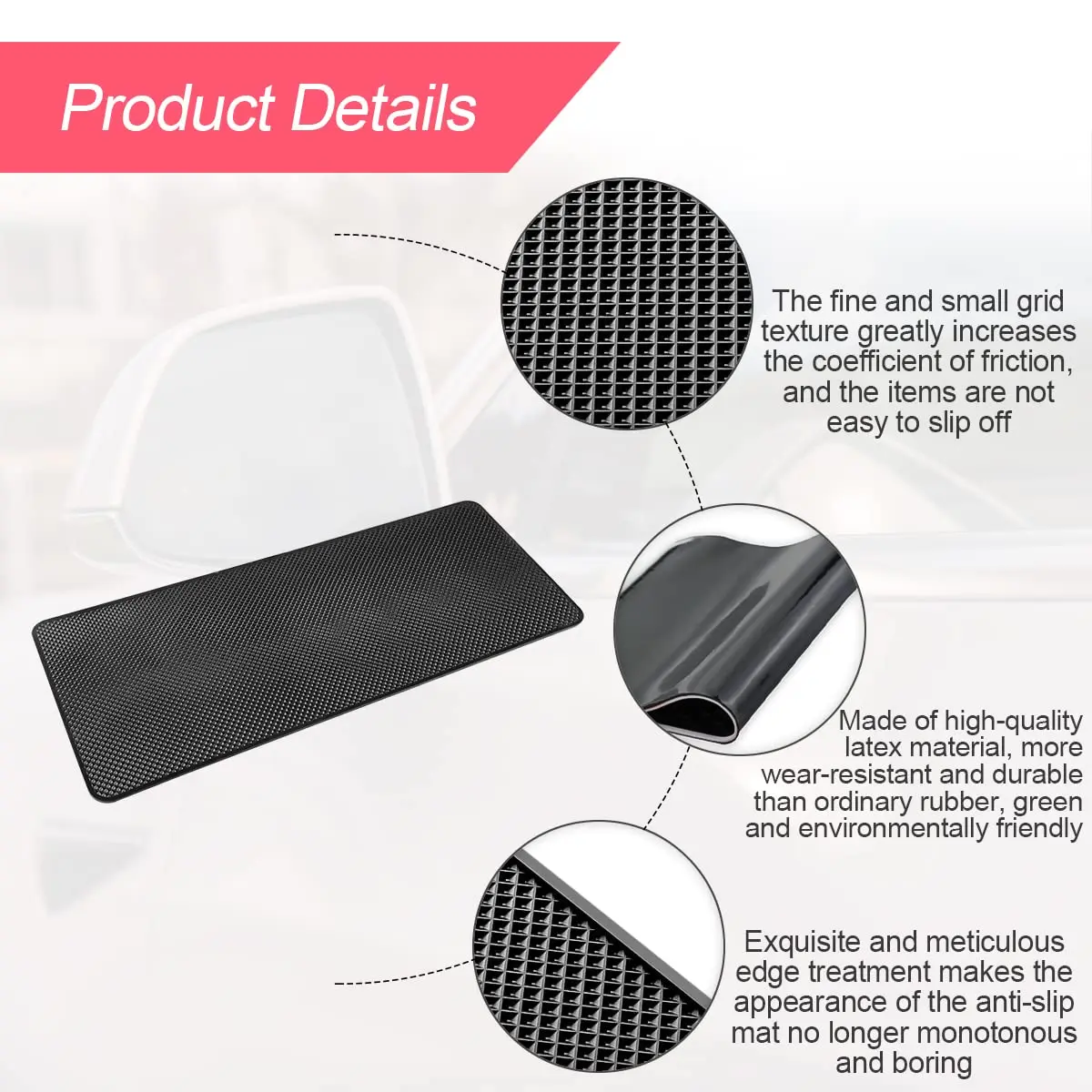 BLAU GRUN Anti-Slip Dashboard Mat 40cm x 20cm (15.7"x 7.8") | Universal Fit for Cars - view 3