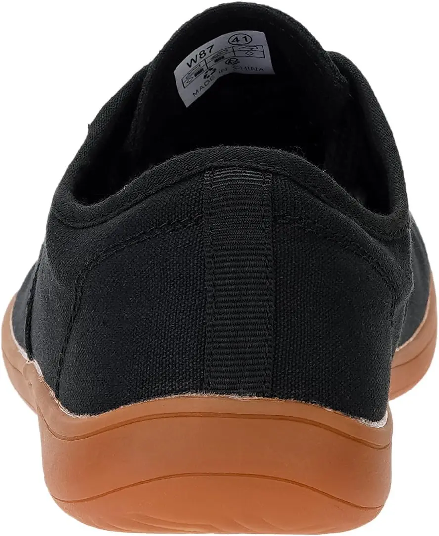 WHITIN Men's Wide Toe Box Zero Drop Sneakers 8.5 | Minimalist Canvas Casual Shoes - view 2
