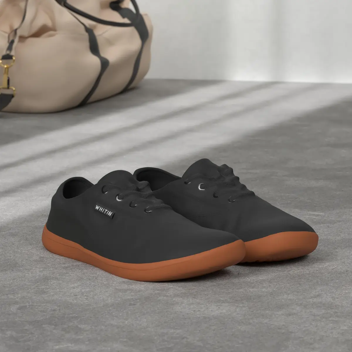 WHITIN Men's Wide Toe Box Zero Drop Sneakers 8.5 | Minimalist Canvas Casual Shoes - view 4
