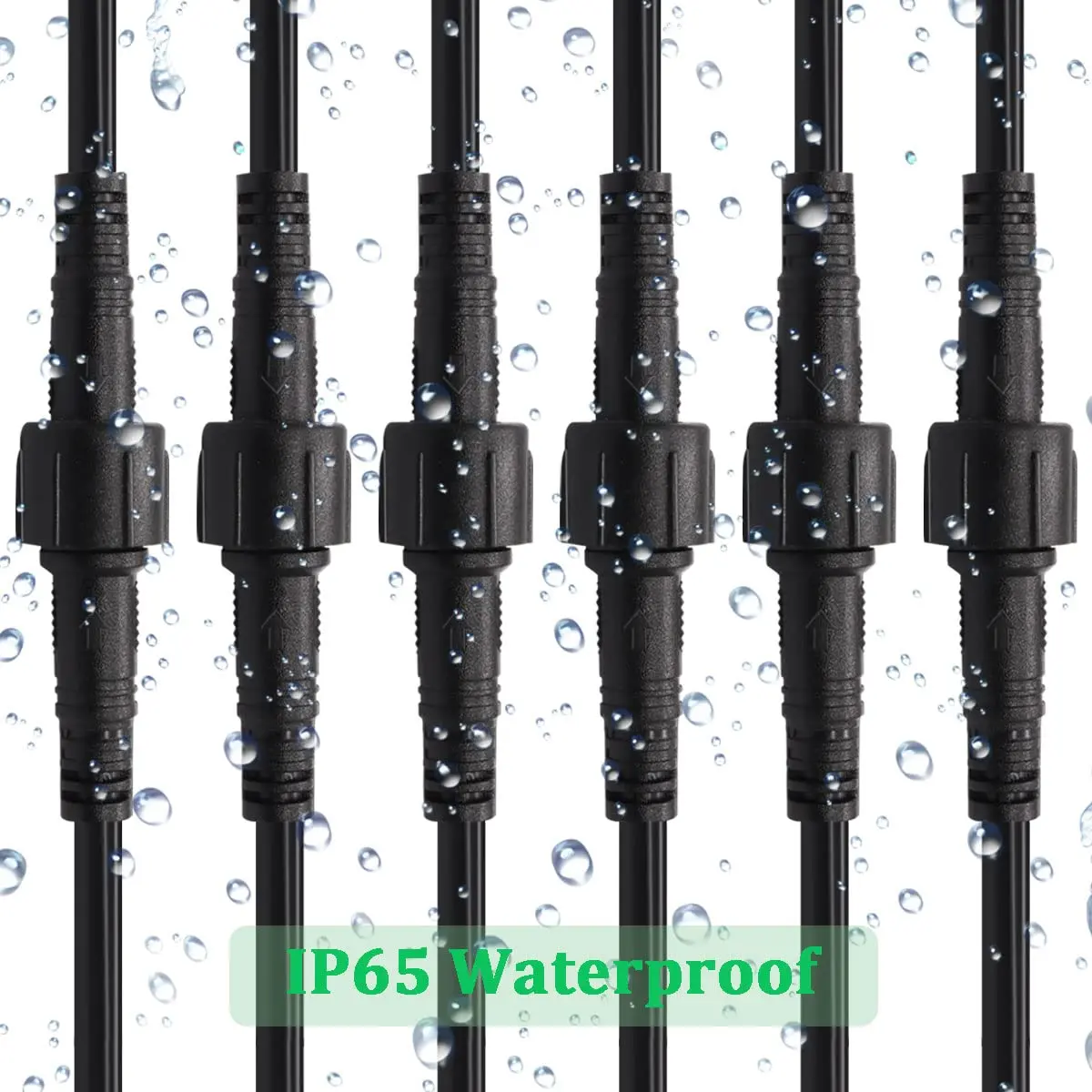 mxuteuk 6 Pairs 22AWG 2 Pin Electrical Connector IP65 7.87in/20cm Waterproof Wire Connector for LED, Car, Boat, Indoor/Outdoor - view 3