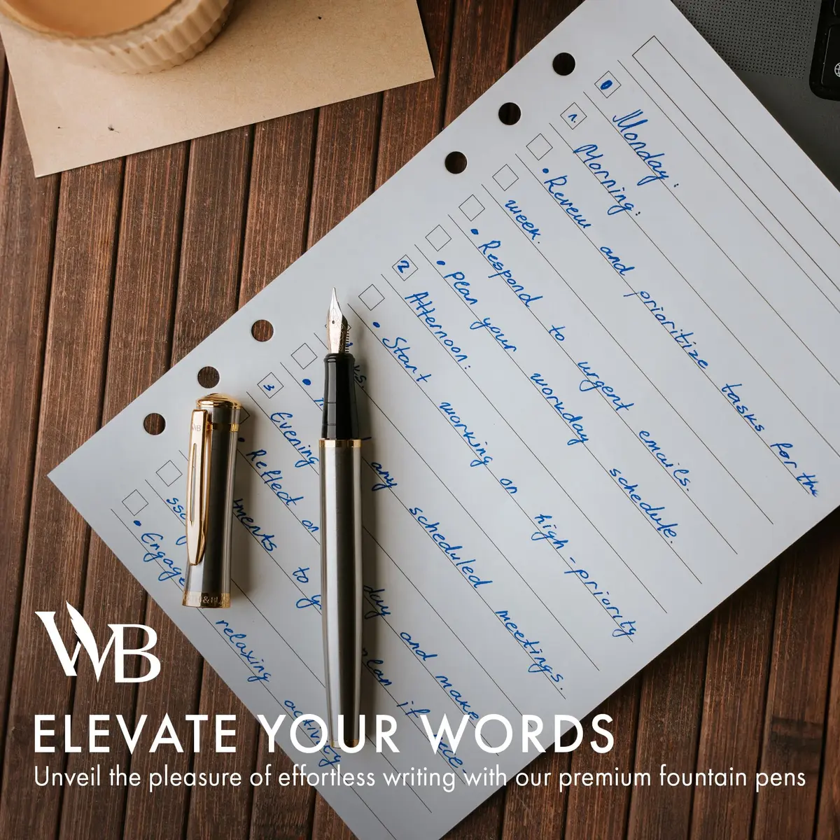 Wordsworth & Black Luxury Fountain Pen Set with Medium Nib, Silver & Gold Finish | Smooth Ink Flow Writing Instrument - view 3