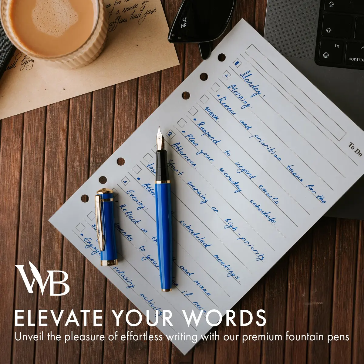 Wordsworth & Black Luxury Fountain Pen Set with Medium Nib, Blue Ink | Smooth Ink Flow Writing Instrument - view 3