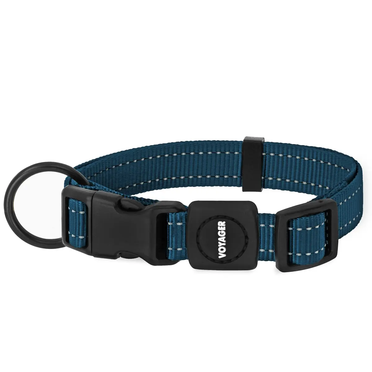 Best Pet Supplies Voyager Reflective Dog Collar with Neoprene Handle | Heavy Duty, Adjustable, Night Visibility, Blue, S - main product image