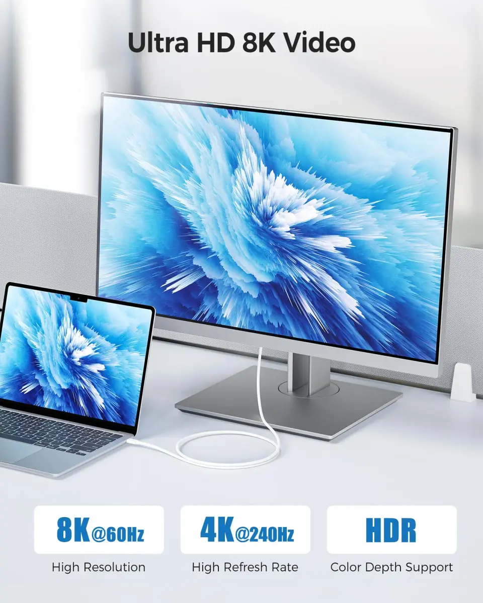 Cable Matters 40Gbps Thunderbolt 4 Cable 0.8m (2.6ft) | 8K Video & 240W Charging - view 3