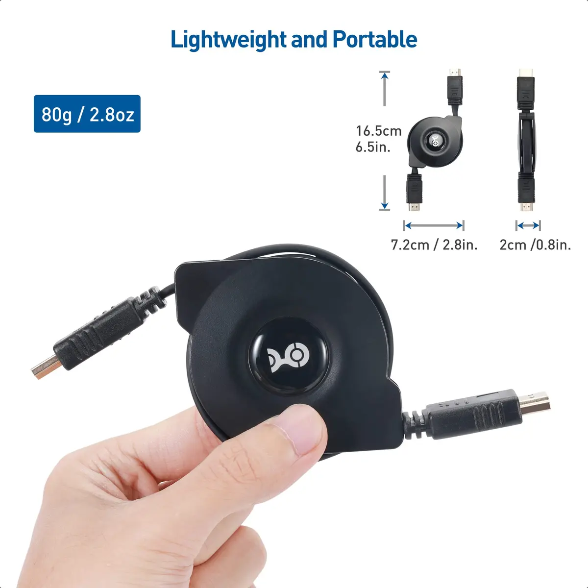 Cable Matters Retractable 8K HDMI Cable, 3.3ft | Supports 8K@60Hz & 4K@240Hz HDR - view 5