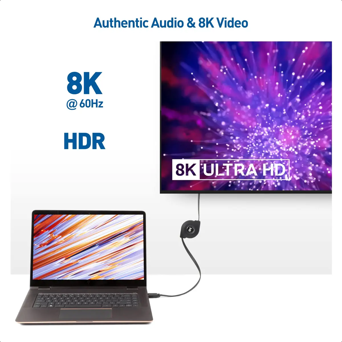 Cable Matters Retractable 8K HDMI Cable, 3.3ft | Supports 8K@60Hz & 4K@240Hz HDR - view 2