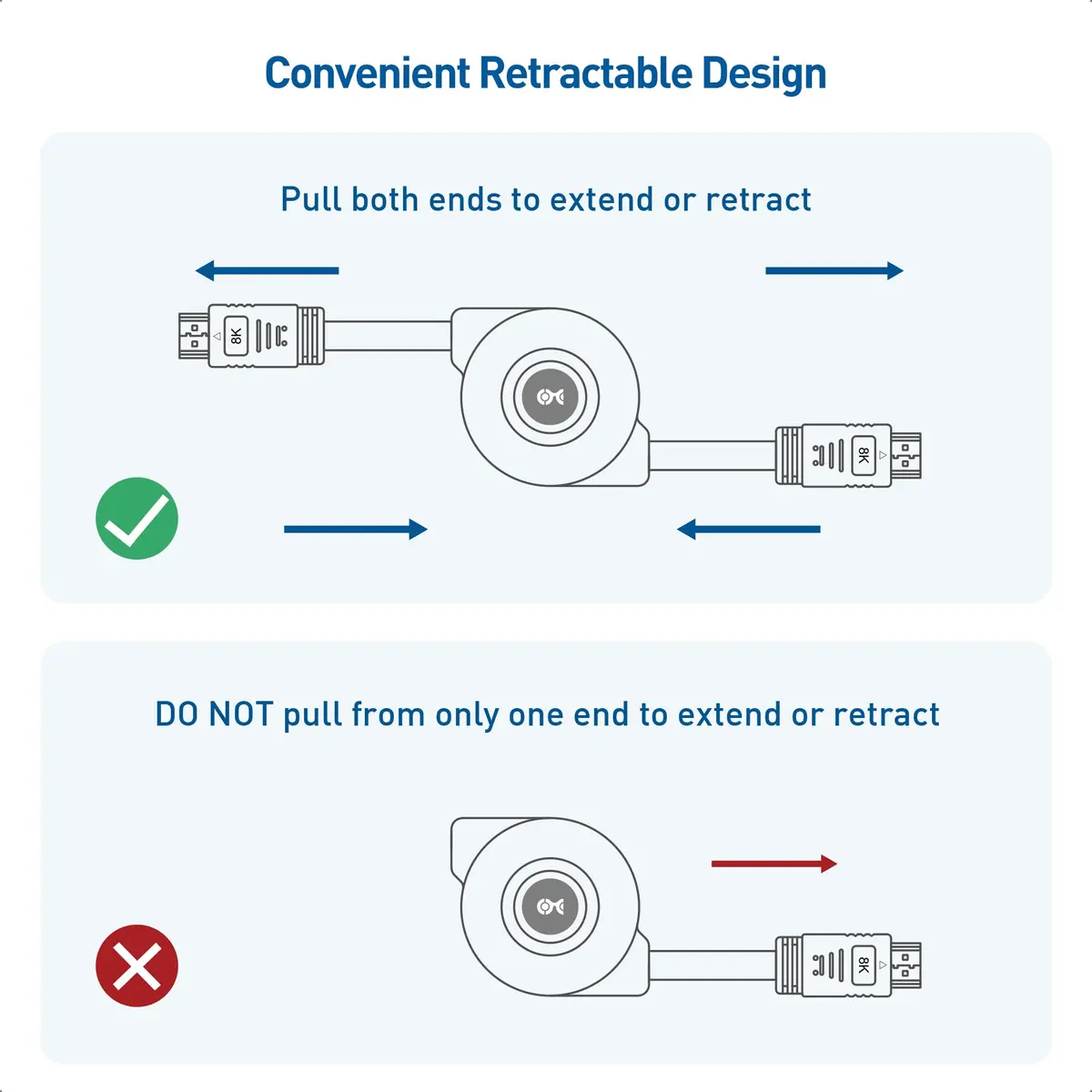 Cable Matters Retractable 8K HDMI Cable, 3.3ft | Supports 8K@60Hz & 4K@240Hz HDR - view 4