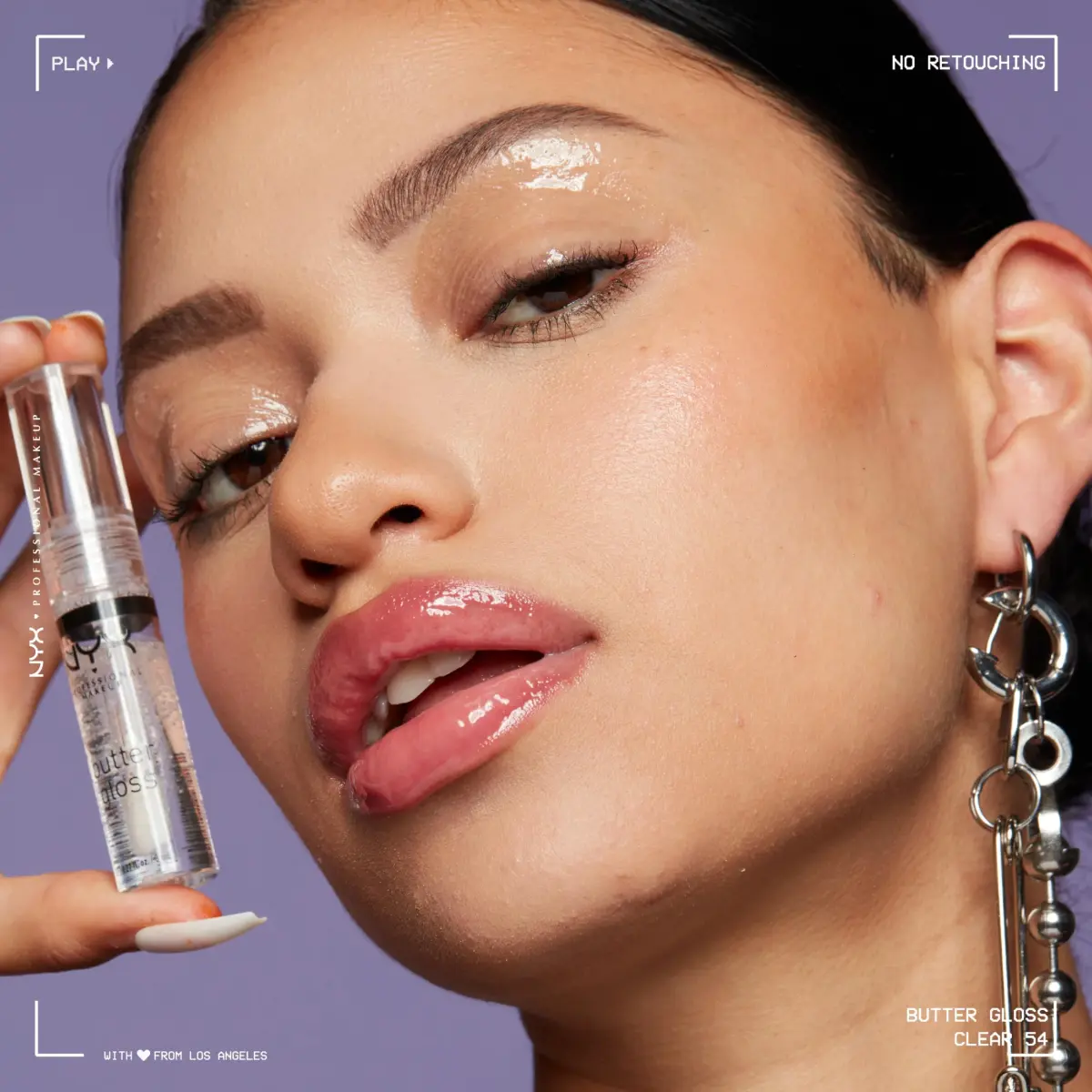 NYX PROFESSIONAL MAKEUP Butter Gloss Lip Gloss - Sugar Glass (Clear), Pack Of 3 | Sheer to Medium Coverage, Non-Sticky Formula - view 4