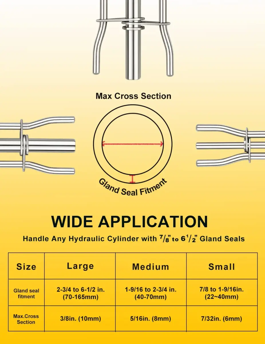 VEHIFOMO Hydraulic Seal Installation Tools Set (3 PCS) | For Rod Seals & U-Cups - view 7