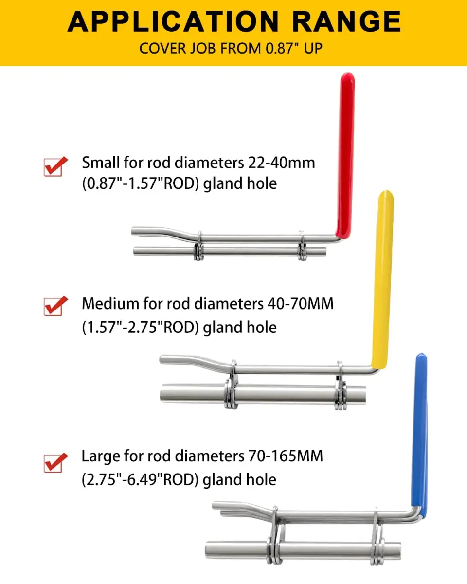 VEHIFOMO Hydraulic Seal Installation Tools Set (3 PCS) | For Rod Seals & U-Cups - view 8