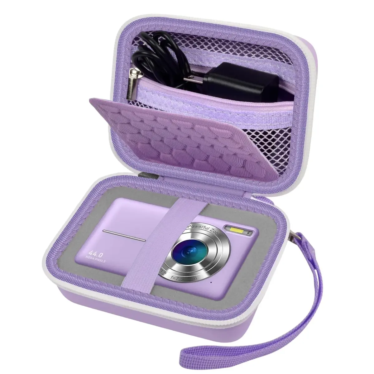 Comecase Purple Digital Camera Case for Kodak PIXPRO FZ45 FZ55 | Fits Cameras up to 11.5cm x 7.8cm x 5.8cm - main product image